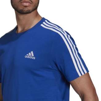 ADIDAS ESSENTIALS 3-STRIPES TEE ΜΠΛΕ-ΛΕΥΚΟ