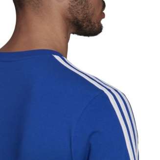 ADIDAS ESSENTIALS 3-STRIPES TEE ΜΠΛΕ-ΛΕΥΚΟ