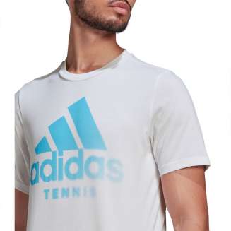 ADIDAS Tennis Graphic Tee Shirt ΛΕΥΚΟ-ΓΑΛΑΖΙΟ