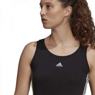 Adidas Essentials Cropped Tank Top ΜΑΥΡΤΟ-ΛΕΥΚΟ