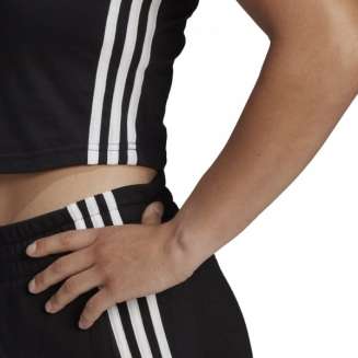 Adidas Essentials Cropped Tank Top ΜΑΥΡΤΟ-ΛΕΥΚΟ