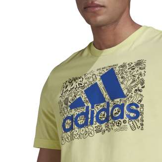 ADIDAS DOODLE LOGO GRAPHIC T-SHIRT ΚΙΤΡΙΝΗ