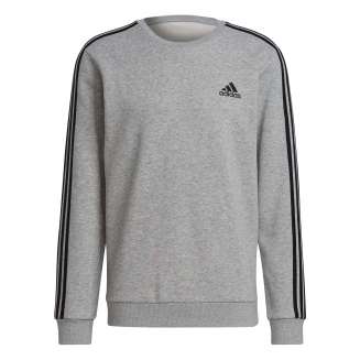 Adidas Essentials Fleece 3-Stripes Sweatshirt ΓΚΡΙ