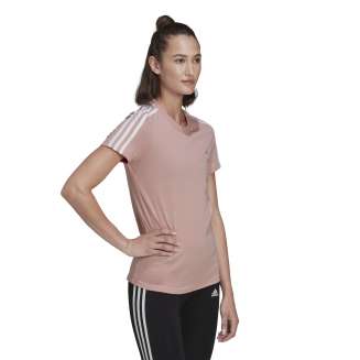 ADIDAS LOUNGEWEAR ESSENTIALS SLIM 3-STRIPES TEE ΣΟΜΩΝ - ΛΕΥΚΟ