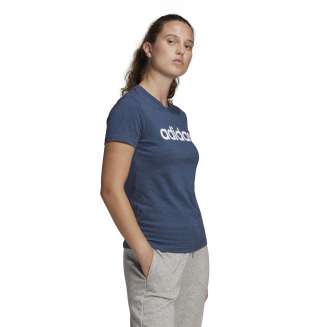 Adidas Essentials Slim Logo Crew ΜΠΛΕ ΑΝΟΙΧΤΟ