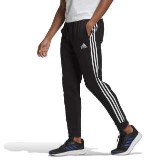 Adidas 3Stripes Fleece Παντελόνι Φόρμας με Λάστιχο Μαύρο