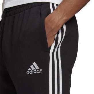 Adidas 3Stripes Fleece Παντελόνι Φόρμας με Λάστιχο Μαύρο