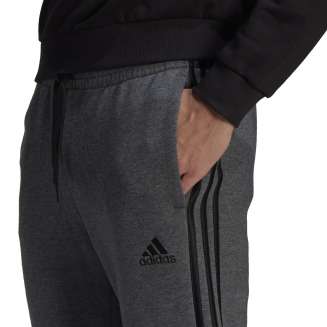 ADIDAS ESSENTIALS FLEECE TAPERED CUFF 3-STRIPES ΓΚΡΙ ΣΚΟΥΡΟ