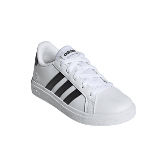 ADIDAS GRAND COURT 2.0 K, ΛΕΥΚΟ-ΜΑΥΡΕΣ ΡΙΓΕΣ