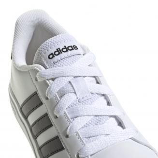 ADIDAS GRAND COURT 2.0 K, ΛΕΥΚΟ-ΜΑΥΡΕΣ ΡΙΓΕΣ