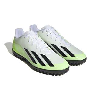 ADIDAS ΠΑΠΟΥΤΣΙΑ ΠΟΔΟΣΦΑΙΡΟΥ X CRAZYFAST 4 TF, ΓΚΡΙ-ΜΑΥΡΟ-ΛΑΧΑΝΙ