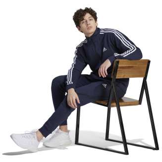 ADIDAS Basic 3-Stripes, Ανδρικό Σετ Φόρμες με Λάστιχο, Φλις ΜΠΛΕ