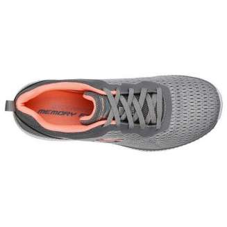 SKECHERS Engineered Mesh Lace-Up, ΓΚΡΙ-ΠΟΡΤΟΚΑΛΙ